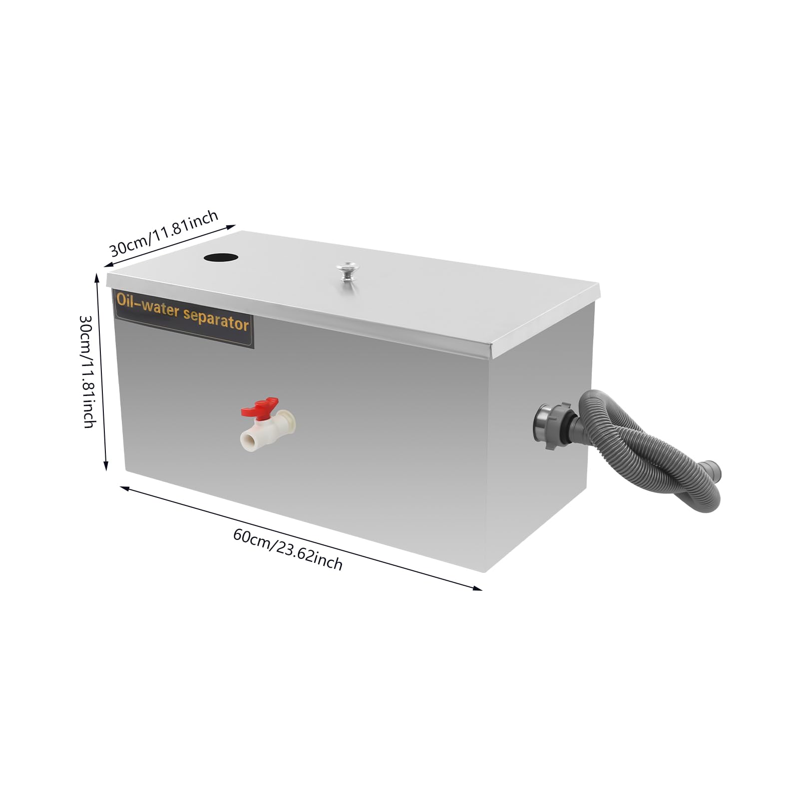 Trampa de grasa comercial de acero inoxidable para aguas residuales, filtro de aceite, trampas de grasa debajo del fregadero, caudal de 0,8 m3/h para restaurante cocina