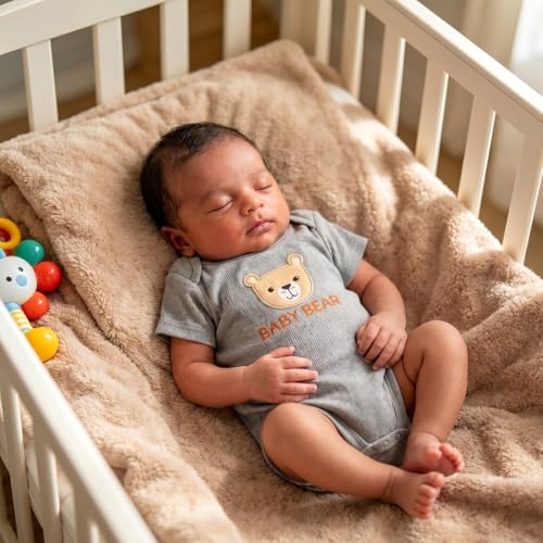 Image of SNOWIE SOFT 5Pcs Set New Born Baby Clothes 0-3 Months with Cotton Long Sleeve Top and Pants, Gloves, Socks, Bear Ear Hat, Infant Clothes 0-3 Months New Born Baby Gifts Shower Gift