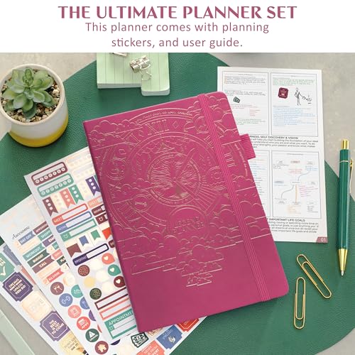 Legend Dated Hourly Weekly Planner 2026 – Daily, Monthly & Yearly Agenda with Time Slots – Hardcover Organizer Journal, 5.8x8.3” (Hot Pink) - Image 4
