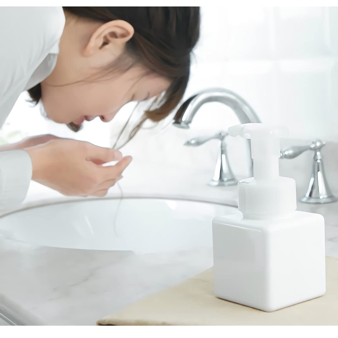 12 Pezzi 250ml 8.5 oz Piazza Riempibile Bianco Dispenser di Sapone Schiumogeno Bottiglie,Ideale per Cucina bagno Igienizzante Mani,Sapone Liquido,Shampoo e Balsamo
