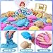 G.C Mermaid Sensory Bin for Girl Kid Toy, 103pcs Play Sand Art Kit with Sandbox/2lb Color Sand/6 Molds/Treasure Box/Shell, Ocean Sensory Toy Christmas Birthday Gift for Girl Toddler Ages 3 4 5 6 7 8