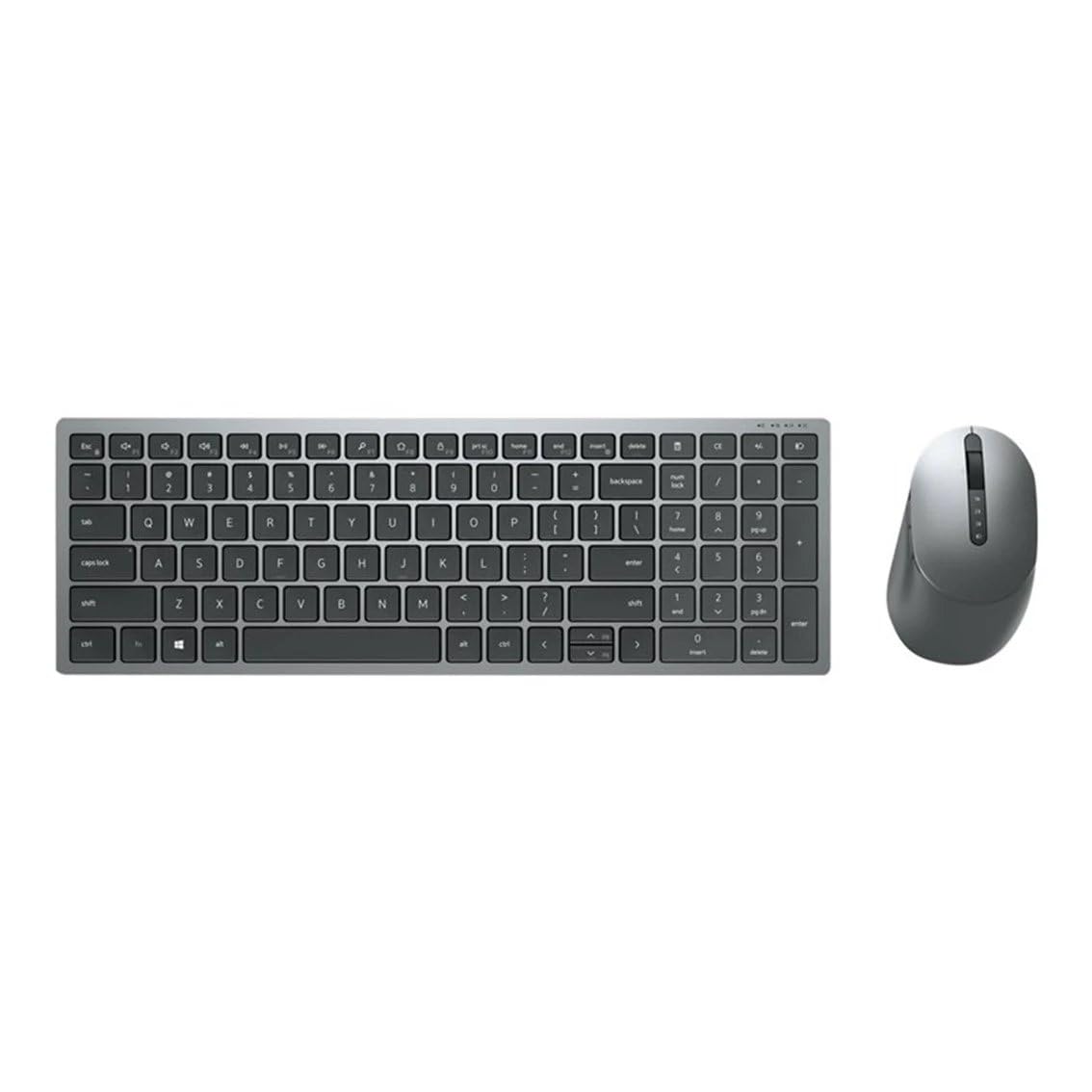 DELL KM7120W Teclado y Ratón Inalámbricos Multidispositivo – Conexión Bluetooth y 2.4 GHz, Cambio Entre 3 PCs, Batería de 36 Meses, Teclado Español QWERTY, 7 Botones Programables, Diseño Compacto