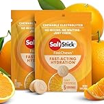 SaltStick Fastchews, Electrolyte Replacement Tablets for Rehydration, Exercise Recovery, Youth & Adult Athletes, Hiking & Sports Recovery, 2 x Packets of 10 Tablets (Tart Orange)