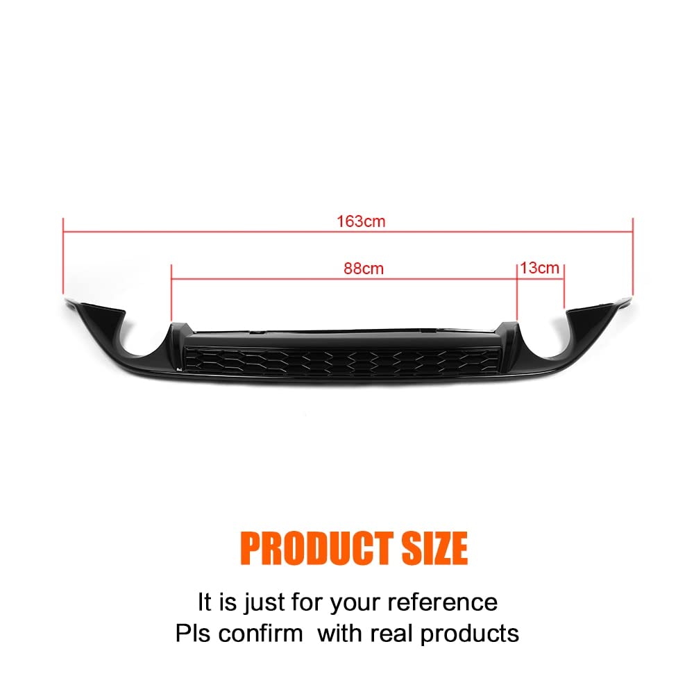 Diffuseur de Pare-Chocs arrière de Voiture Diffuseur Spoiler Lip Ajuste for Volkswagen Golf 7 VII mk7 Standard 2014-2017 PP Double échappement Une Prise