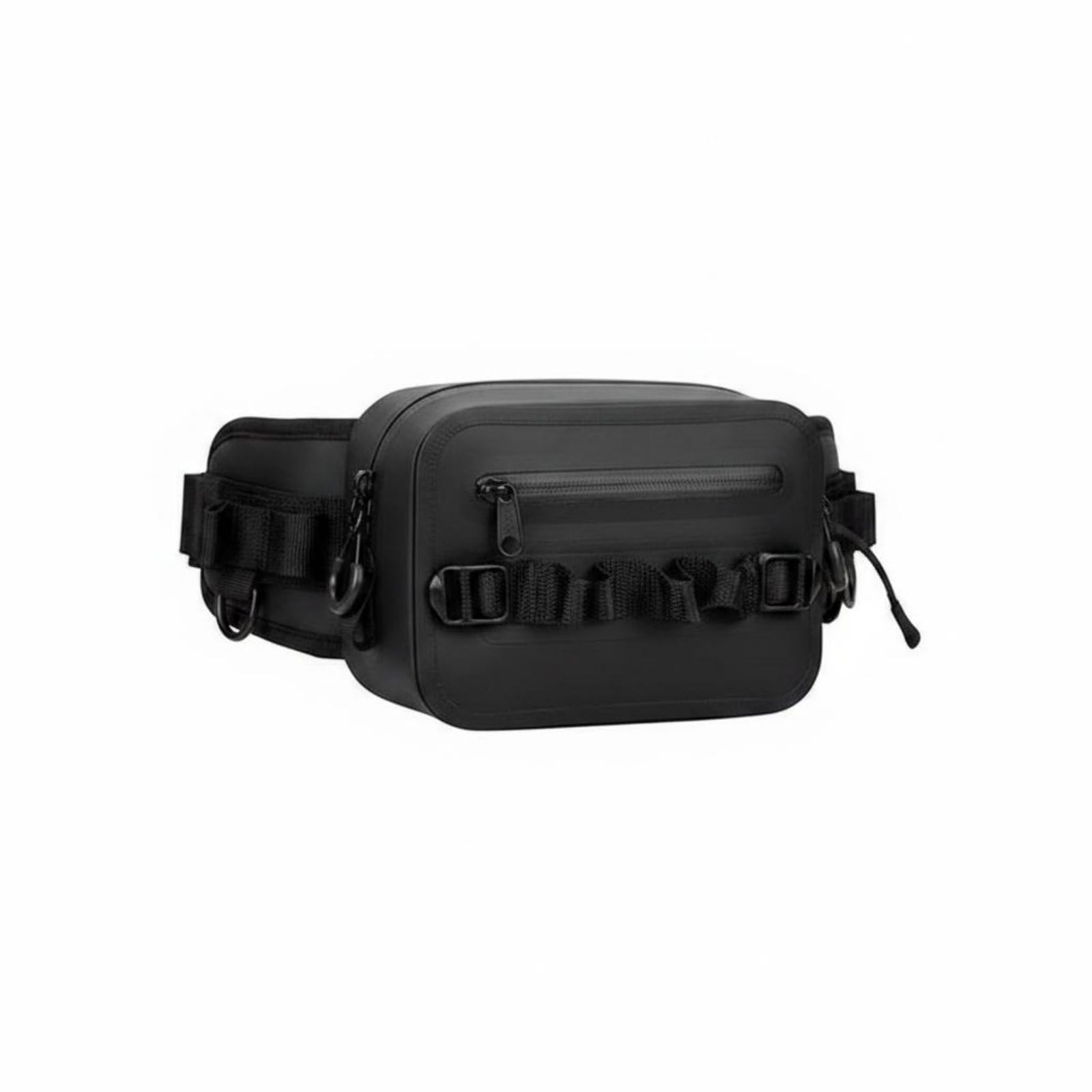 HEAVENGLOW Buckle Closure Fishing Waist Bag Zippered Fishing Waist Pack Compact Chest Pack Structured, Black-image-40
