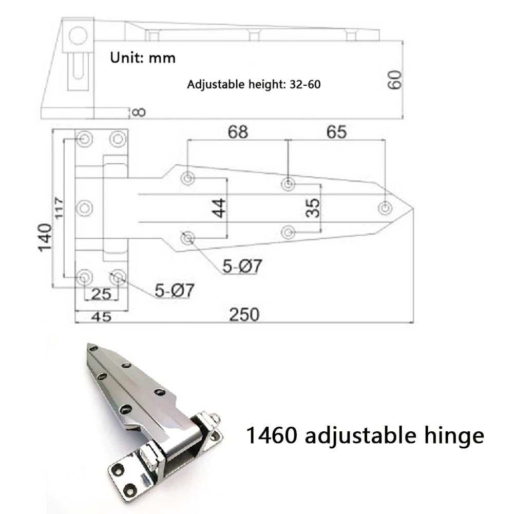 2 PC Cerniere Per Porte Di Celle Frigorifere Cerniera In Acciaio Inox 304 Massimo 180° Regolabile Cerniera Per Vaporizzatore Forno Per Attrezzature Da Cucina Refrigerazione (Lucida, Spazzolata)