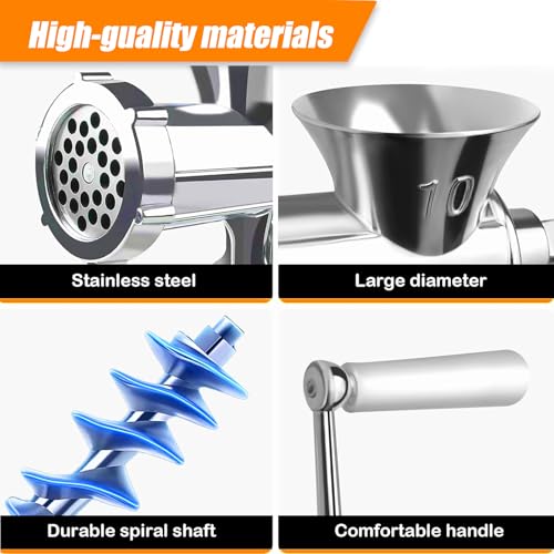 3 in 1 Meat Grinder Manual Mincer for Home Use - Sausage Maker Table Mount Pork Mincer Sausage Stuffer Funnel Make Homemade Burger Patties Hand Meat Grinders For Home Use Sausage Maker Beef by Phaniteces - Image 6
