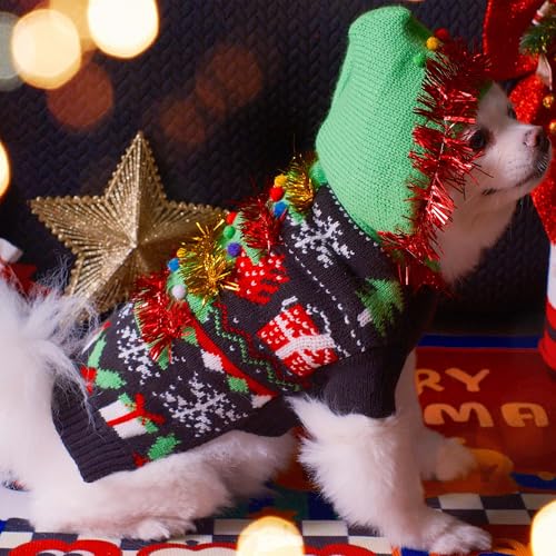 Suéter Navideño para perro con diseño de árbol de Navidad miniatura 2