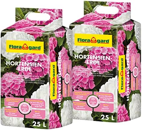 Floragard Hortensienerde roas/weiß 2x25 L zum Pflanzen und Umtopfen