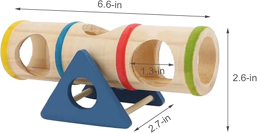 Hamster Wooden Seesaw Tunnel Toy Funny Gym Playground Exercise House for Dwarf Hamster Small Pets (Seesaw Tunnel)(Seesaw)