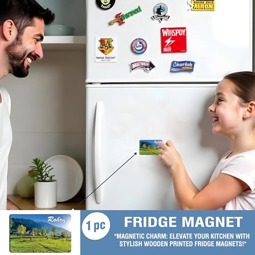 Image of Elegant Fridge Magnet with Themes |Rectangular Size Refrigerator Magnet with Magnetic Rubber Back | Pack of 1, 8.6cm X 5.4cm (Rohru)