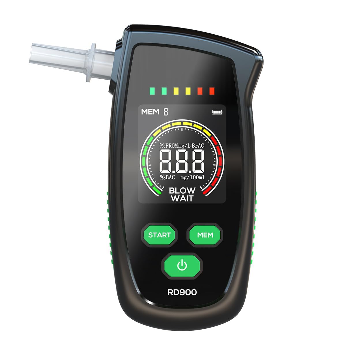 High Precision Portable Breathalyzer - LCD Alcohol Tester for Personal and Professional Use, Accurate Breath Analyser with Multiple Testing Standards, Fast and Accurate Breathalyzer for Safe Driving