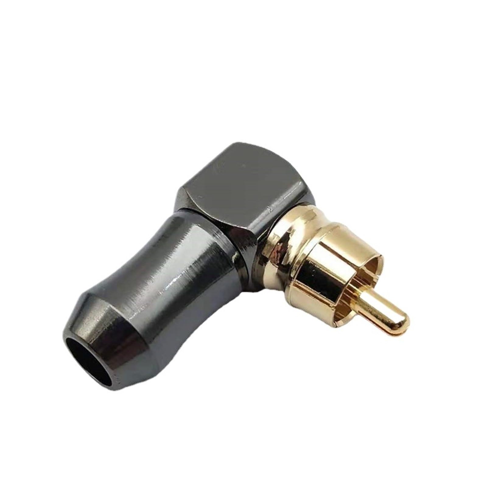 Connecteur mâle RCA Type L noir à 90 degrés, en cuivre plaqué or, coude Lotus à souder, prise Audio à queue courte, 1/4/10 pièces