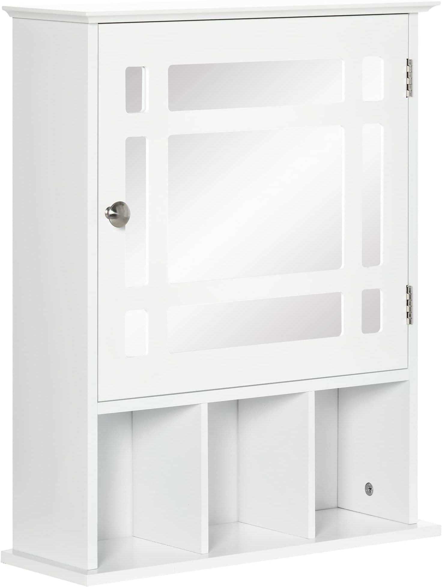 Armoire Salle De Bain Avec Miroir LED Anti-buée – Rangement Mural Aluminium, Interrupteur Tactile, Blanc
