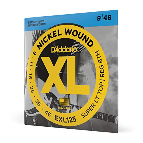 D'Addario | XL | Cuerdas para Guitarra Eléctrica | 6 cuerdas | Calibre súper ligero agudos/regular...