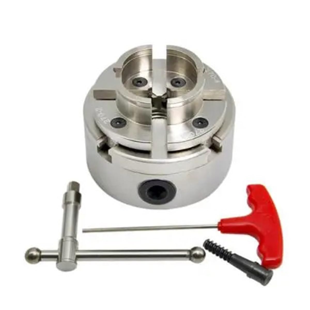 Juego de Mandril de Desplazamiento Cromado de 100 mm y 4" M33, 1" M18, Herramientas de carpintería, Accesorios de 4 mordazas autocentrantes para Madera (1 Pulgada x 8 TPI)