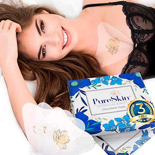 PureSkin Chest Wrinkle Pads-3 PACK-Decollete Anti Wrinkle Chest Pads | Silicone Patches for Wrinkles | Chest Wrinkle Pads Sleeping Reusable | Chest Wrinkles | Silicone Chest Pads