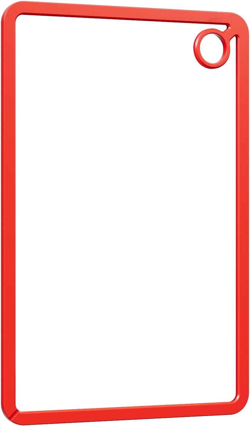 12"x8" Small Clear Tempered Glass Cutting Board,Non-Slip Dishwasher Safe Heat & Shatter Resistant Cutting Board for Kitchen Countertop Meal Prep (Red-Small)