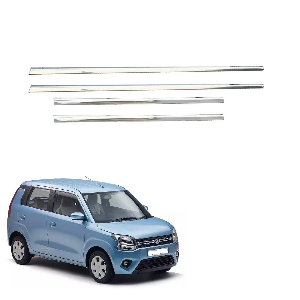 Car Lower Window Garnish Chrome Stainless Steel Suitable for Maruti Suzuki Wagon-r Type-4-image-29