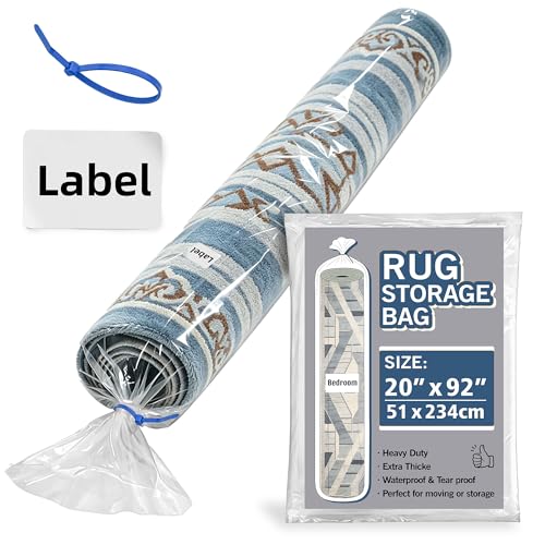 Heavy Duty Plastic Carpet Storage Bag 92 x 20 Inch Rug Shipping Bag