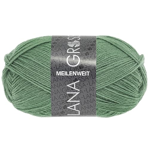 LANA GROSSA Meilenweit 50g | Sockenklassiker waschmaschinenfest | Handstrickgarn aus 80% Schurwolle & 20% Polyamid | 50g Wolle zum Stricken & Häkeln | 210m Garn FB1377