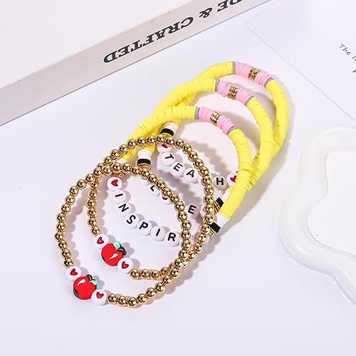 5 Pack Beaded Bracelet Stackable Christmas Thanksgiving St. Patrick’s Day Valentine's Day Beaded Stretch Bracelet Holiday Charm Bracelets Festive Jewelry Gifts for Women4