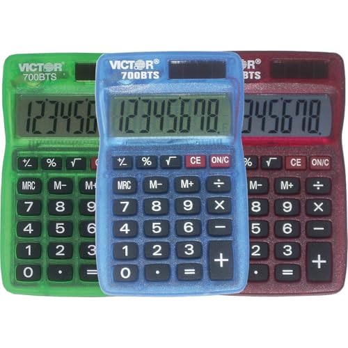 Victor Technology 700-BTS Pocket Calculator with Translucent Bright Colors, 10/Pack700BTSTK