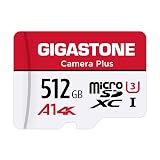 Gigastone Karta pamięci 512 GB szeregowa kamera Plus, prędkość odtwarzania do 100 MB/s. idealna do kamery Full HD Gopro Drone Android, karty A1 Micro SDXC z mini etui i adapterem SD.