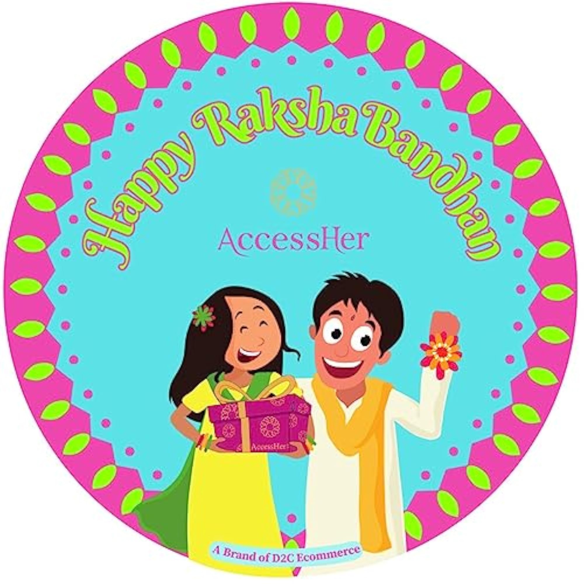 Traditional BRO Enamel Rakhi for Brother Pack of 1
