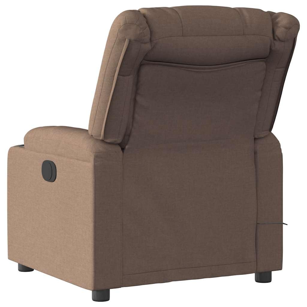 Fauteuil de Massage inclinable Marron Tissu Fauteuil de Relaxation, Siège de Chaise pour Relax, Salon, Maison, Bureau, Chambre à Coucher -J