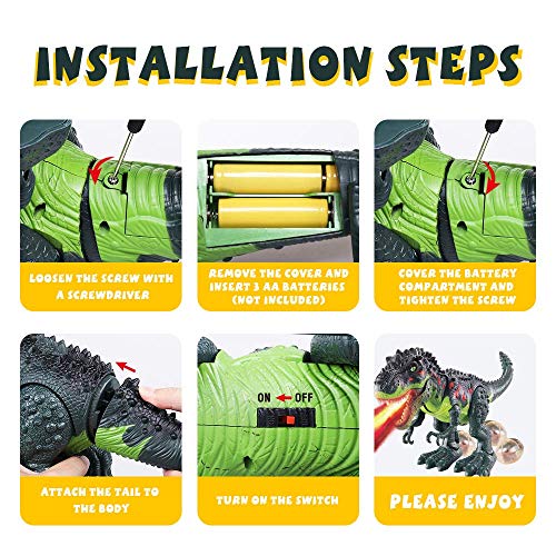 Wesprex Electronic Walking T-Rex: Flame Spray, Water Mist, Laying Eggs, Light Up Eyes, Roaring Sound, Realistic Toy For Kids 3+ #TOP2