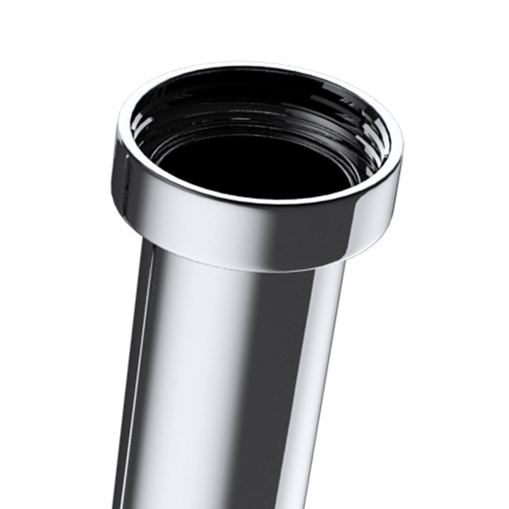 MAI & MAI Sifón Redondo para Lavabo, Latón Cromado, Forma en L, con Tapón Antiolor, Montaje en Pared, Resistente a la Corrosión – S05
