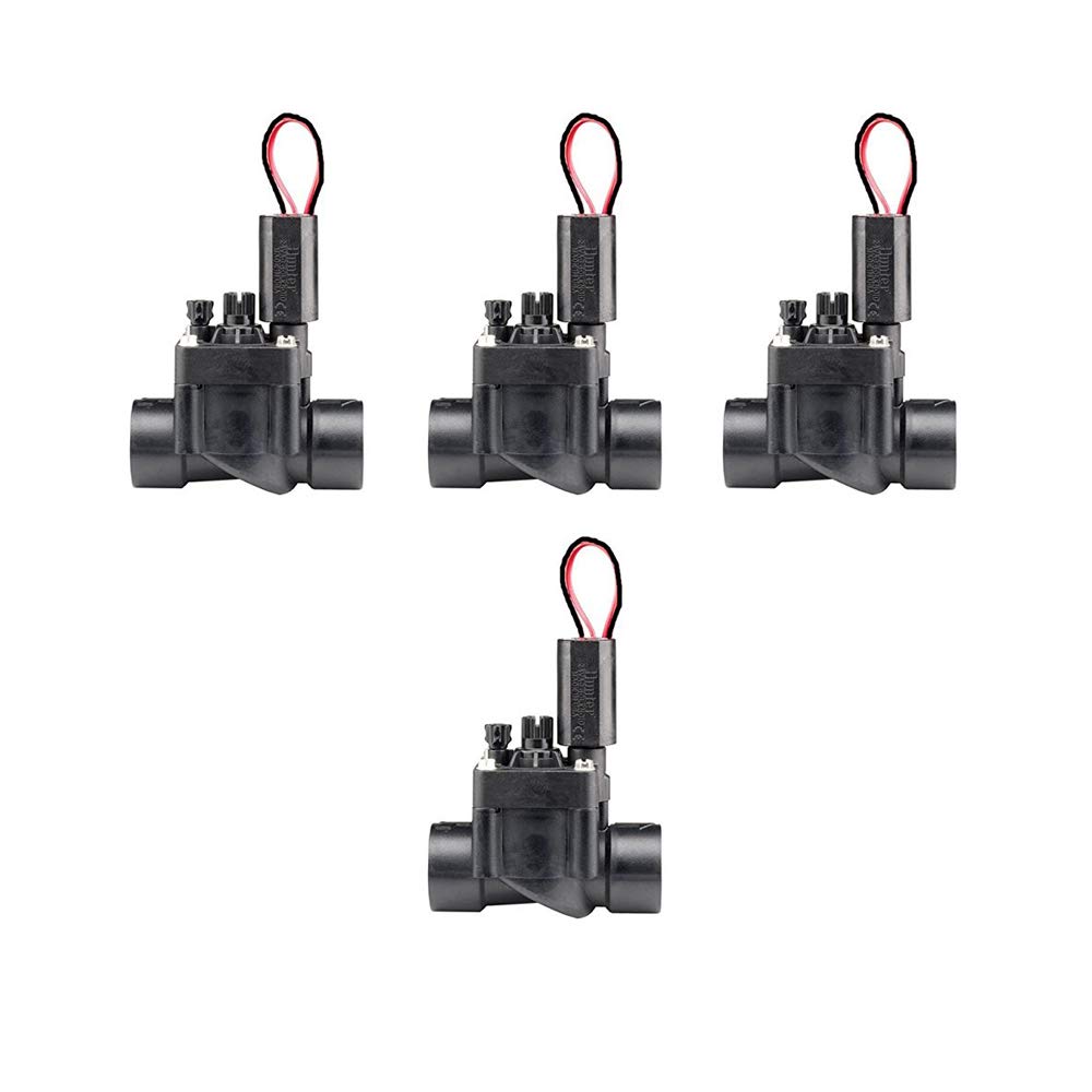 Suinga - Pack 4 Electroválvulas jardin 9V 1" con regulador de caudal, funcionamiento con todos los programadores a batería 9V de riego automático.