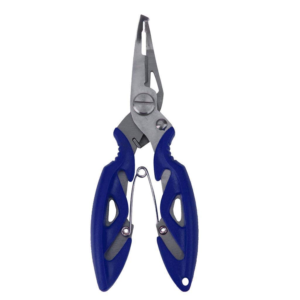 Fishing Plier Scissor Split Ring Line Cutter Hook Remover Tackle Tool (Blue)