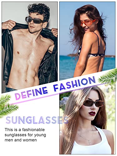 Frienda 10 Pairs Retro Rectangle Sunglasses for Women Vintage 90s Glasses Trendy Y2k Sun Glasses Square Frame UV Protection3