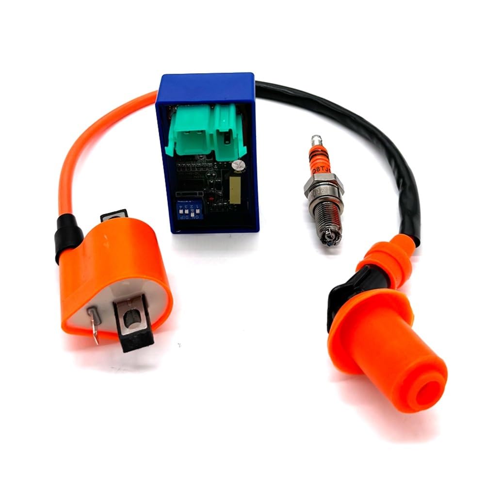 Racing DC 6PIN límite de Velocidad Interruptor Dip Bobina de Encendido D8TJC Kit de bujías Compatible con ATV CG125 CG150 CG200 Dirt Pit Bike Scooter