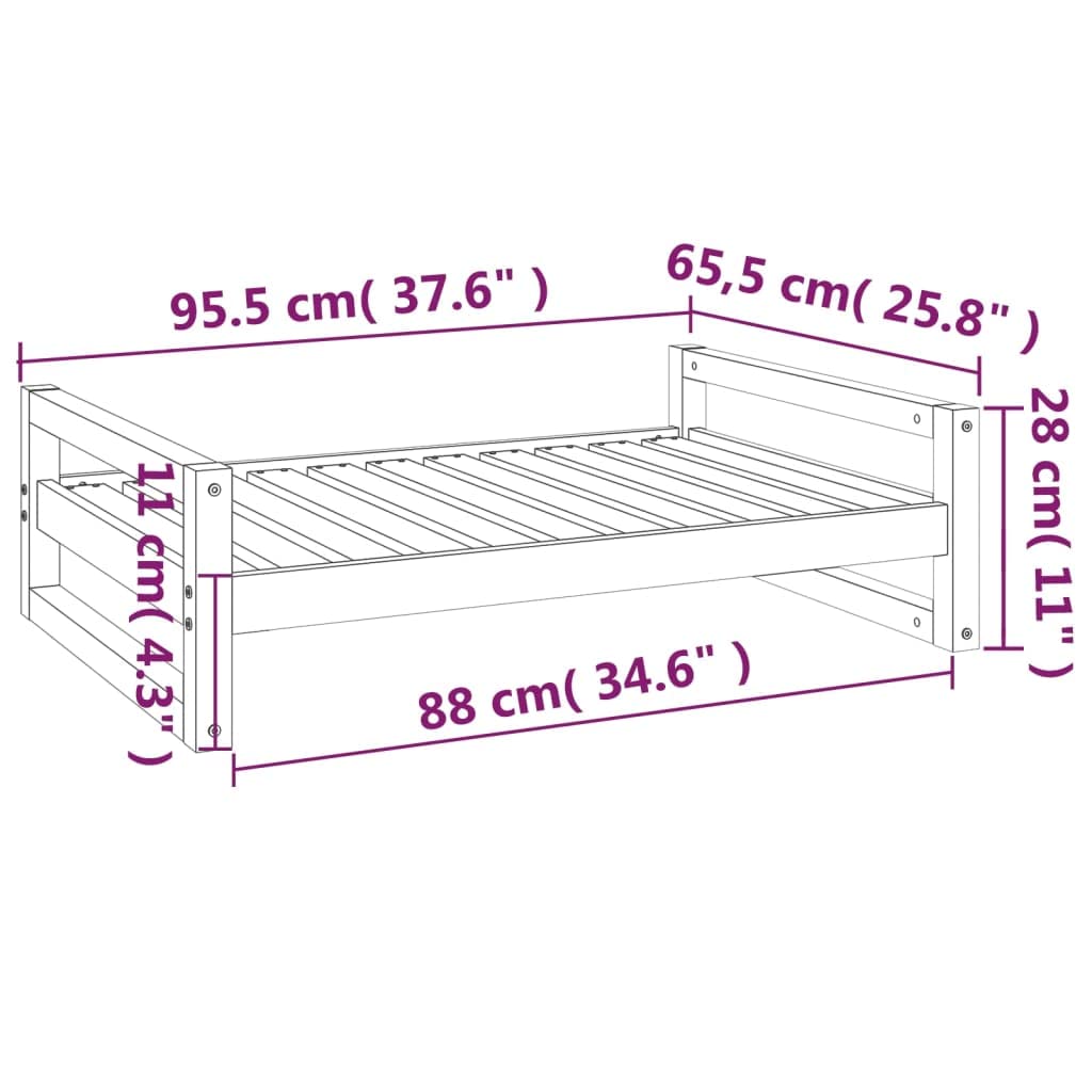 vidaXL Cama para Perros Madera Maciza de Pino Blanco Lavable Mascotas Sofá
