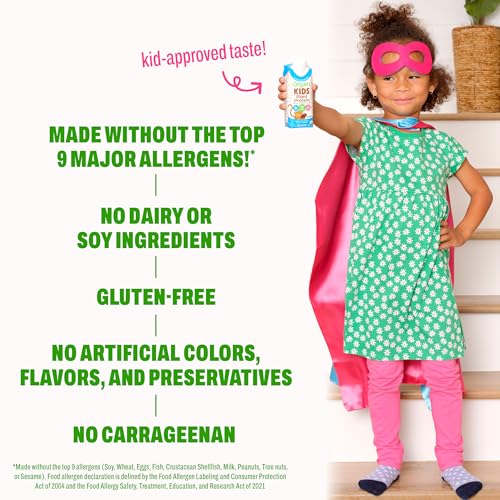 Image of Orgain Organic Kids Nutritional Vegan Protein Shakes, Chocolate - Healthy Kids Snacks, 8g Plant Protein, 23 Vitamins & Minerals, 3g Fiber, No Dairy & Soy, Non-GMO, 8 Fl Oz, 12 Pack, Packaging May Vary