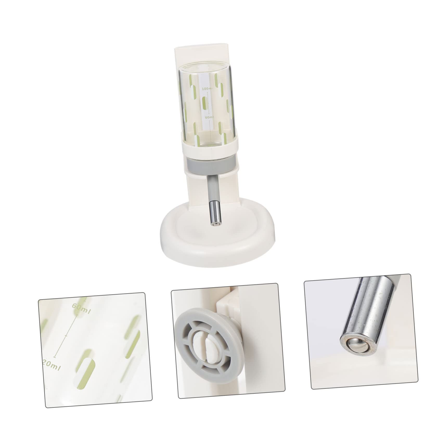 Professioneller Hamster Wasserspender mit Transparenter Glasflasche, Weiß