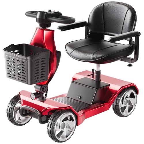 Serianie Scooter de mobilité Adulte avec Siège, Chaises roulantes électriques, Dispositif de mobilité électrique à 4 roues pour les personnes âgées, Electric Mobility Device
