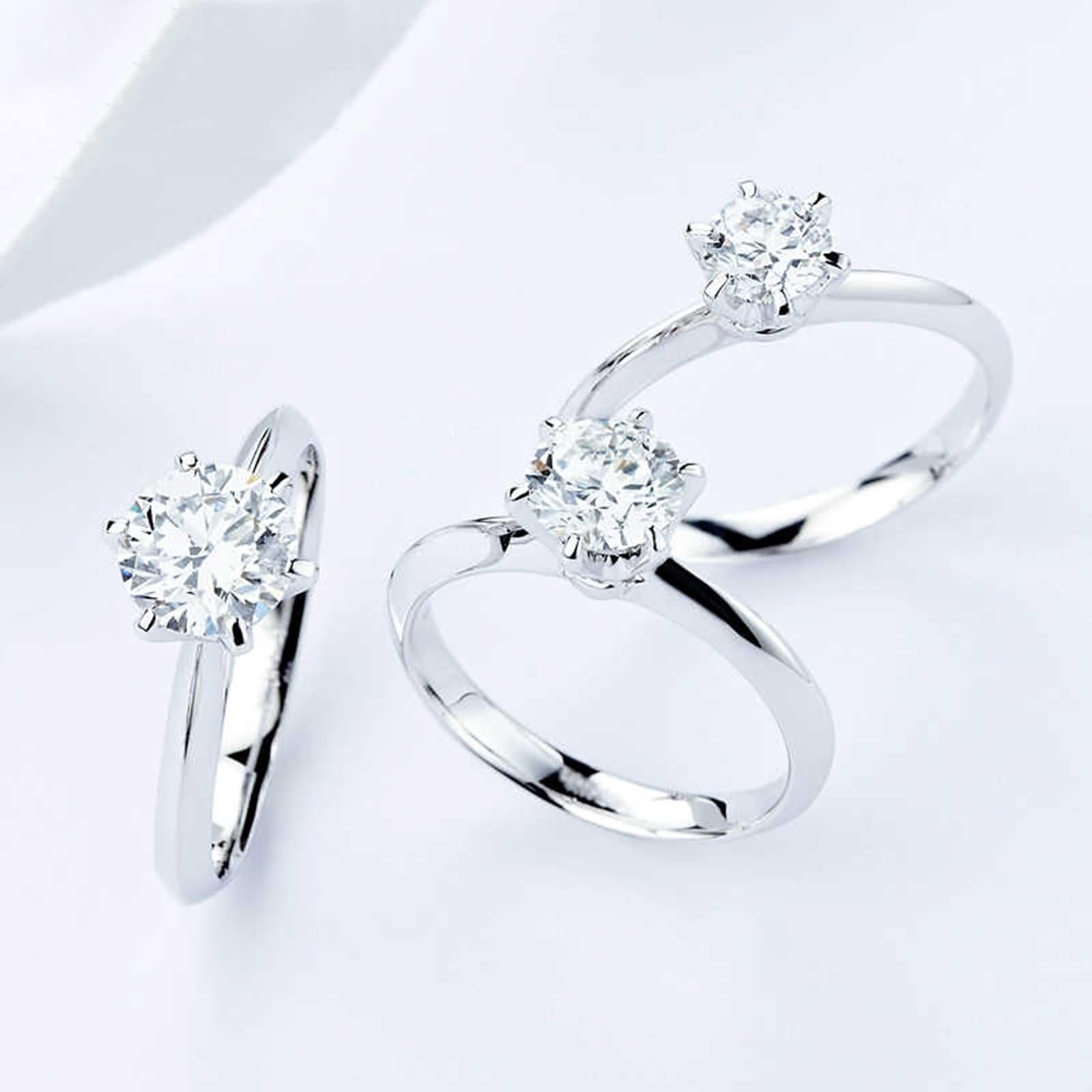Anello di fidanzamento da donna, anello di fidanzamento con diamante oro bianco regali divertenti
