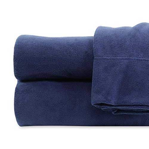 Life Comfort Velvet Touch Fleece King Sheet Set Extremly Soft and Cozy 6-Piece for Winters (Blue)
