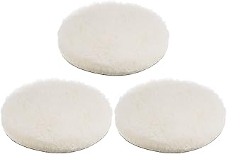 3pcs Wool Buffing Pads, 7 inch Polishing Pad Car Auto Buffing Pads Wool Polishing Buffing Pad Hook and Loop for Car Polishing, Buffing and Cutting