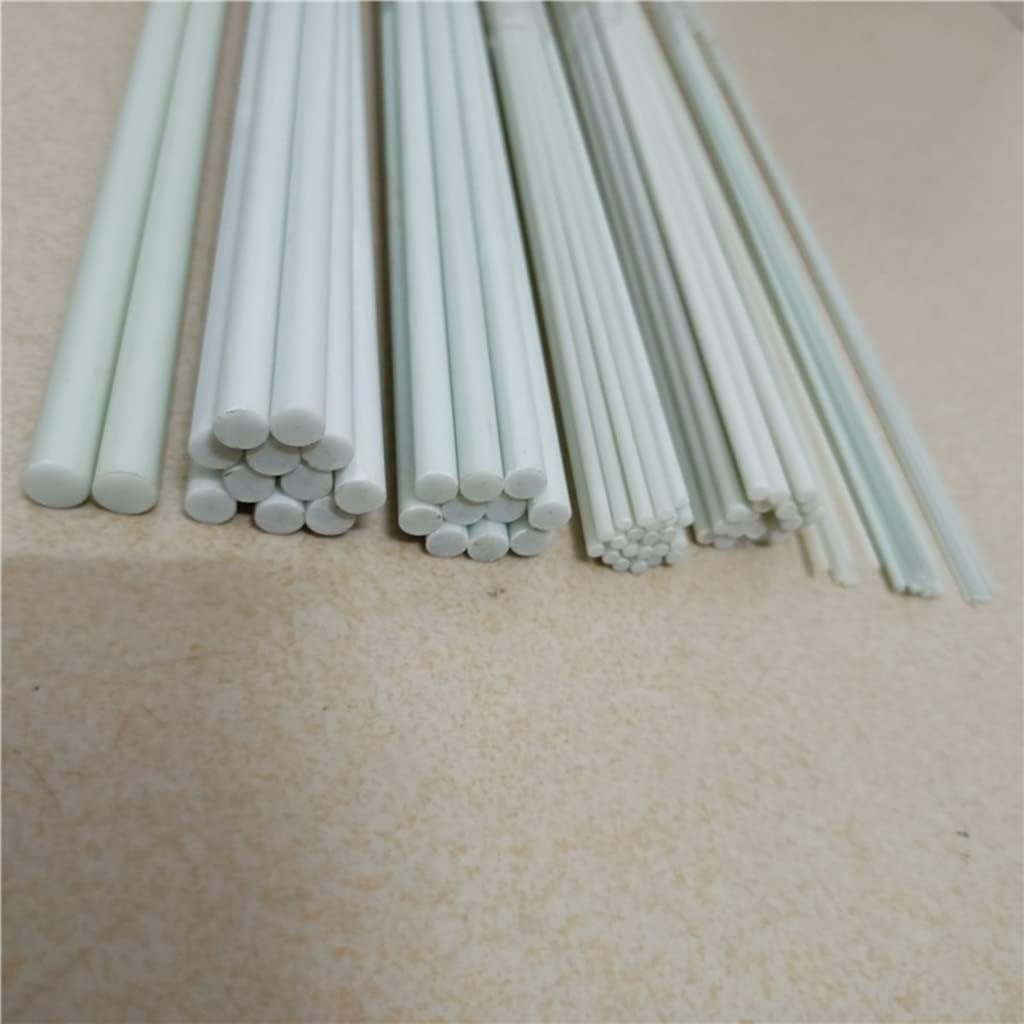 10 Stück weiße Fiberglasstäbe, 500 mm Länge, 0,8–8 mm Durchmesser, sortierte Packung for Modellflugzeuge, Drachen, Bastelarbeiten, DIY-Stützstangen – hohe Festigkeit, leicht, hitzebeständig(2mm)