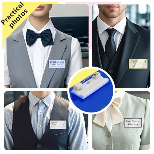 Image of Custom Magnetic Name Tags Customize Text Metal Engraved Personalized Badge | Stainless Steel Business Identification ID Name Plate Work for Clothes Church Usher Nurse Doctor Teacher Employee Uniform