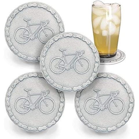 Bicycle Absorbent Drink Coaster set - Handmade by McCarter Coasters - 4.38 inch (4pc) Cover