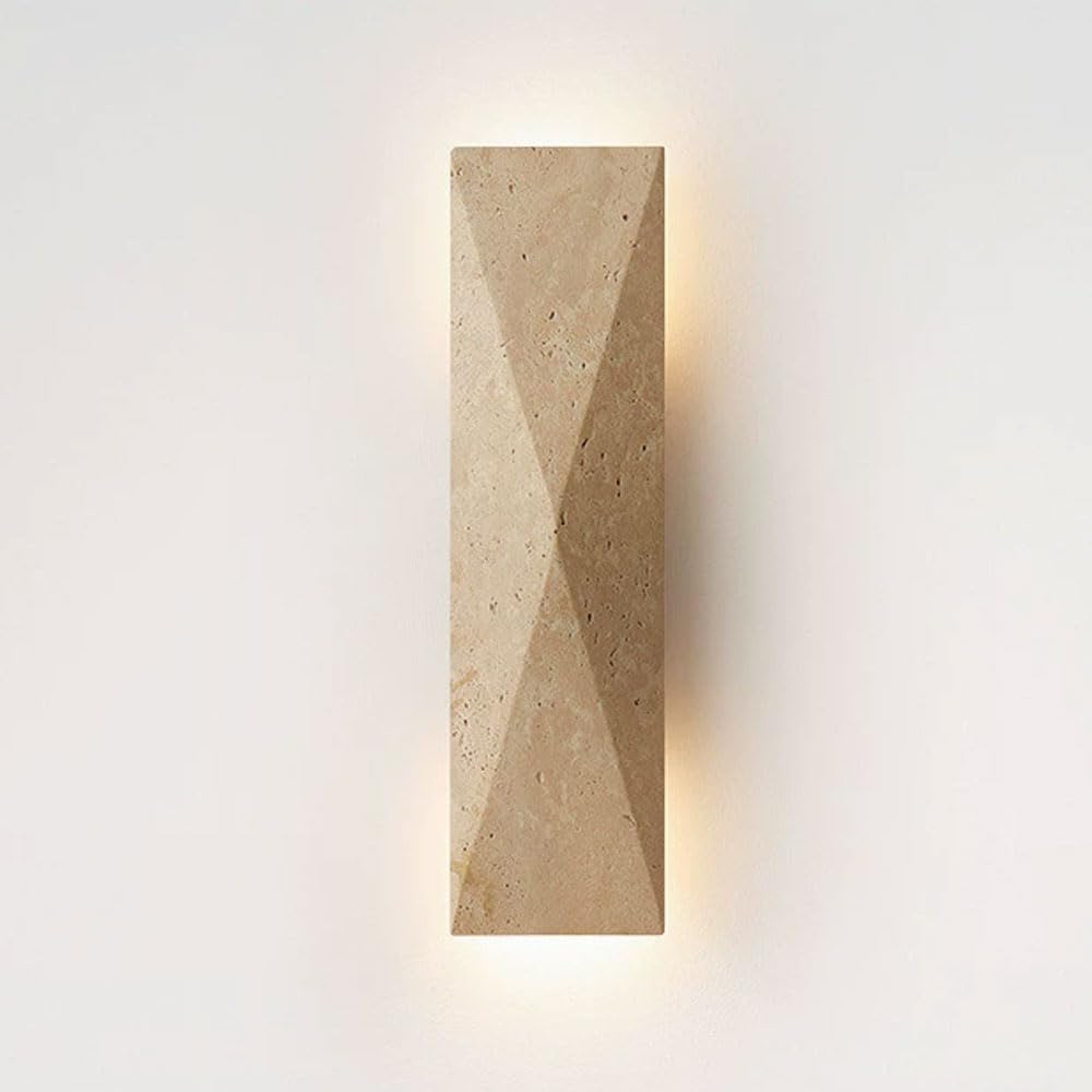 Ssbhdm Multicolor Natural Yellow Travertine Wall Sconce, G9 Light Source Hardwired Wall Light, Wabi Sabi Style Wall Lamp, Living Room And Bedroom Corridor Decoration Lighting Fixtures