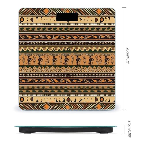 Báscula digital de baño con diseño africano y vidrio templado miniatura 2