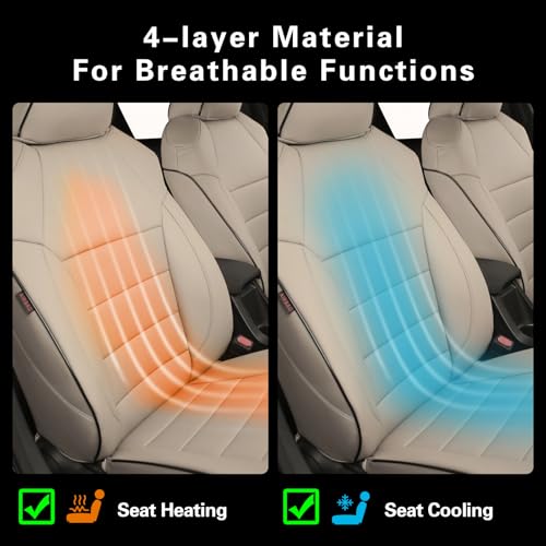 Image of EKR Rav4 Seat Covers Custom Fit for Toyota Rav4(Gasoline) 2019 2020 2021 2022 2023 2024 2025 LE /XLE /XLE Premium /Limited,Leather Car Seat Cover Full Set for SUV,Faux Leather(Beige)