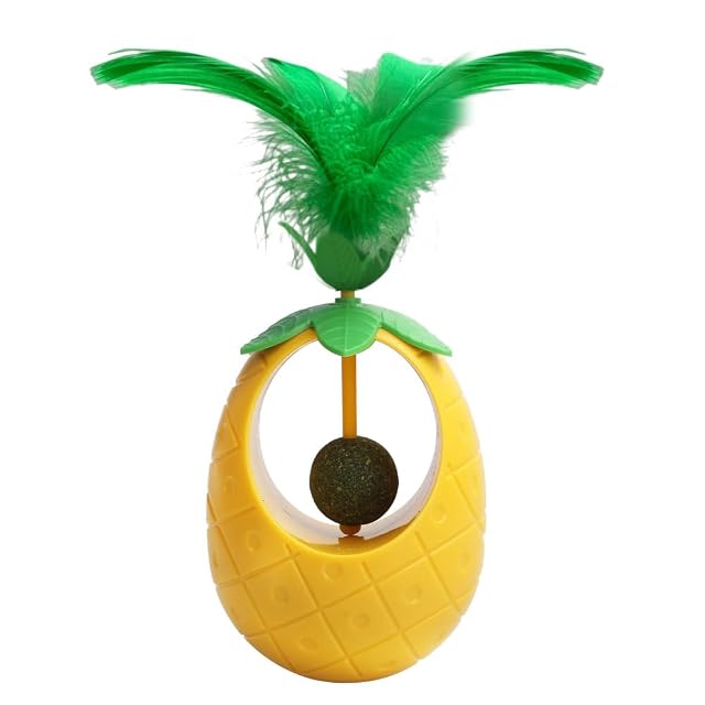DONGKER Juguete para Gatos con Forma de piña y Estructura de Soporte Central